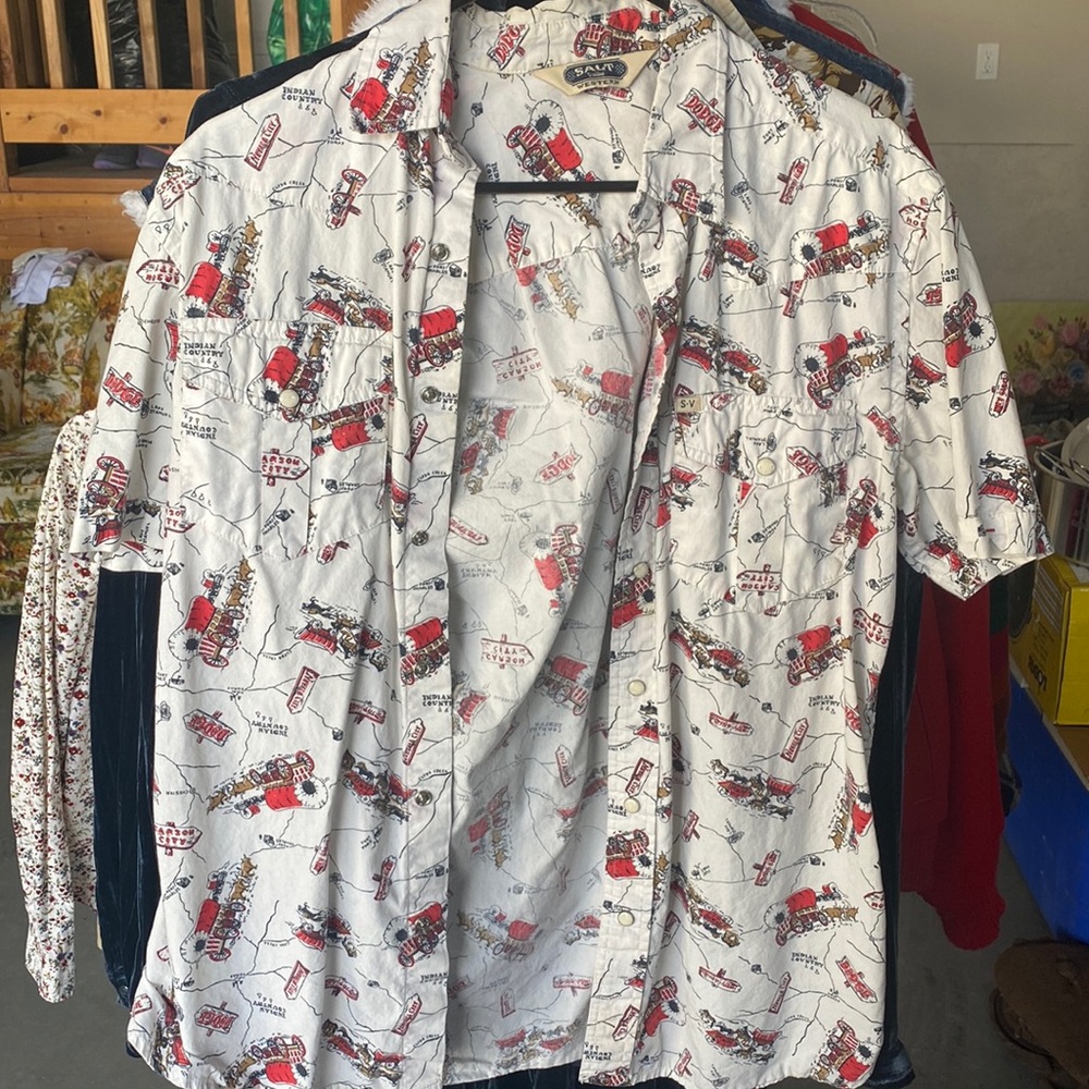 Vintage western short sleeve pearl snap